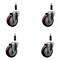 Service Caster 4'' Maroon Poly Wheel Swivel 7/8'' Expanding Stem Caster Set, 4PK SCC-EX20S414-PPUB-MRN-78-4 - alternate 1